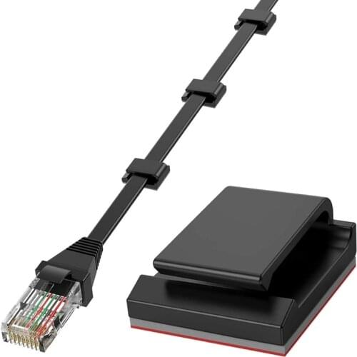 Adhesive Cable Clips, 100Pcs Cable Management Cable Organizer for Car, Home and Office (Black)