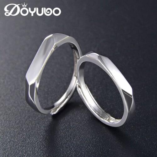 LIAMTING New Style 925 Sterling Silver Lovers Rings Engaraved Your Name&Logo Romantic Couples Wedding Rings Fine Jewelry VB252