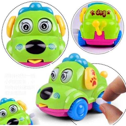 2021 Hot Sale Children Clockwork Funny Wind Up Toys Cartoon Puppy Tongue Clockwork Car Educational Toys Fro Kids