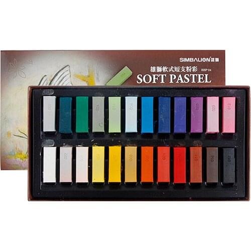 24/48 Color Dust-free Chalk Soft Short Pastel Stick Color Chalk Sketch Powder Brush Soft Pastel Pastel Stick