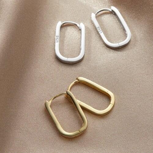 Minimalist O Shaped Stud Earrings Charm Women Vintage Geometric Ellipse Handmade Earrings Party Accessories Jewelry Gift