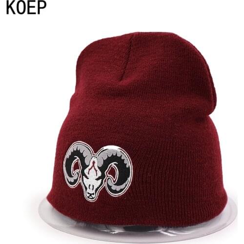 KOEP Men Women Winter Warm Beanie Hat 2017 New Sheep Head Soft Wine HipHop Warm Knitted Caps Hat For Men Women Teenager