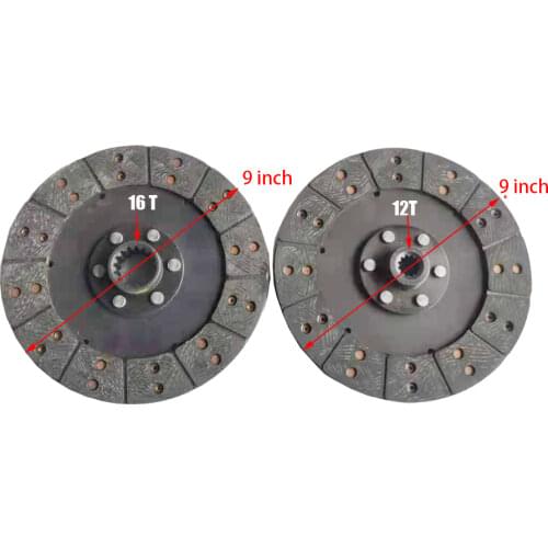 Set of clutch disc 9 inches 6/16 splines, for dual stages for JINMA 304-354 tractor, part number: 304.21S.015/34.21S.013