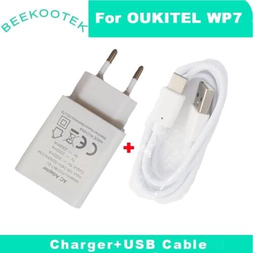 New Original Oukitel WP7 Charger Adapter Charger EU Plug Power Supply+USB Cable Data Line For Oukitel WP7 6.53 Inch Smartphone