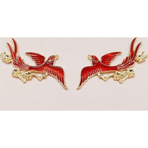 New Oil Dripping Birds Good Swallow Alloy Accessories Diy Handmade Bridal Hair Wedding Clothing Bag Shoes Materials 2PCS