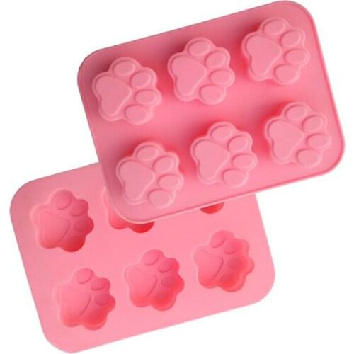 New arrived 6 footprints Silicone Cake Baking Mold Handmade Soap Moulds Biscuit Chocolate Ice Cube Tray DIY Mold