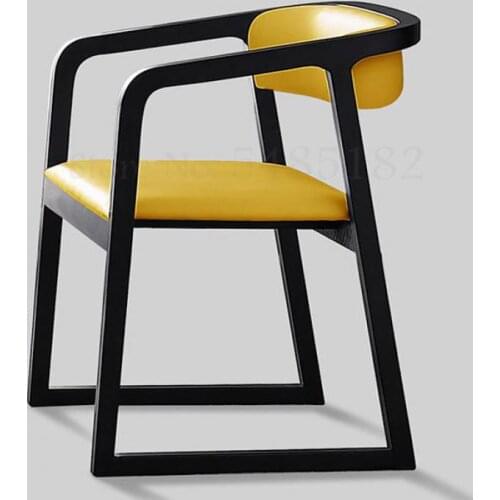 600 Nordic solid wood dining chair modern minimalist hotel restaurant armrest chair new Chinese style office