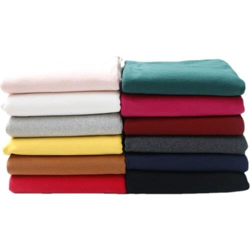 Width 66'' Solid Color Comfort Combed Cotton Ground Knit Fabric By The Half Yard For Casual Wear Material