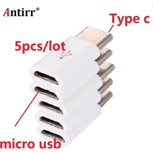 5pcs/lot USB 3.1 Type C Male to Micro USB Female Adapter Type-C Converter Connector USB-C black and white