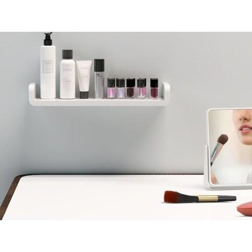 Bathroom Shelf White Punch Free Kitchen Wall Shelves Shower Basket Storage Rack Bathroom Accessories