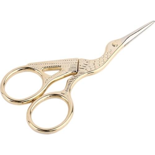 Professional Stainless Steel Vintage Classic Embroidery Scissors Nail Art Stork Crane Bird Scissors Cutters Styling Tools