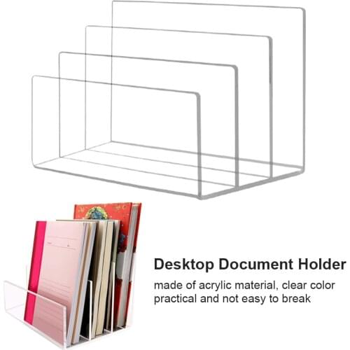 Clear Acrylic Book Paper Stand Office Folder School File Organizer Desktop Document Holder Multifunctional Letter Magazine Home