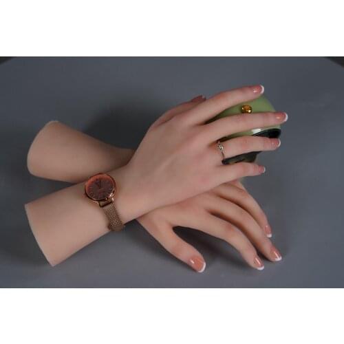 High Simulation Silicone TPE Material Realistic Female Hand Model For Nail Art Finger Bendable Mannequin Display Jewelry Props