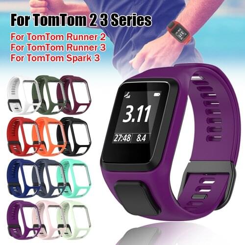 Sport Watch Band For Tomtom Runner 3/2 Smart Bracelet Silicone Wrist Strap For Tomtom Adventurer/Golfer 2/Spark/3 Music Bracelet