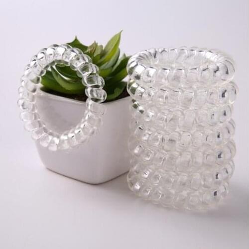 30pcs NEW FASHION Clear Elastic Rubber Hairband Phone Wire Hair Tie Rope Band Ponytail Hair Accessories for Women Lady Girl