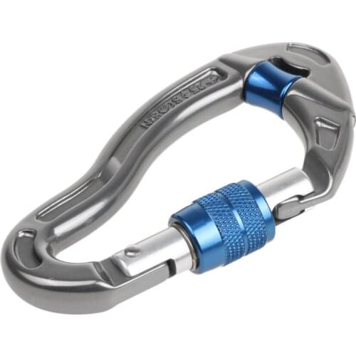 25KN Rock Tree Climbing Screwgate Screw Lock Pulley-Carabiner Clip for Outdoor