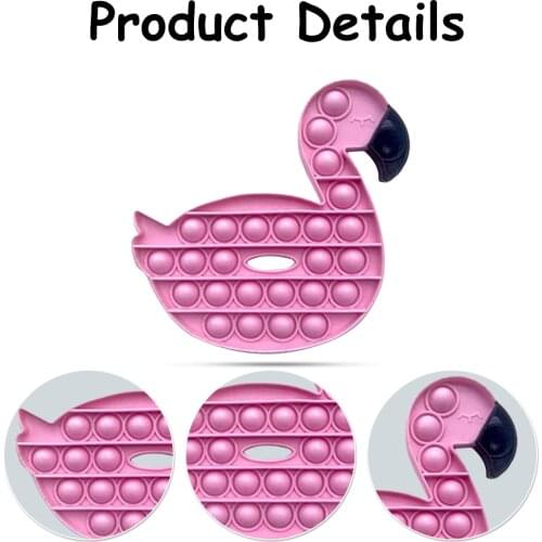Silicone Flamingo Push Bubble Sensory Squeezing Toy Kids Adult Anti-stress Fidget Toys Stress Relieve Autism Needs for Children