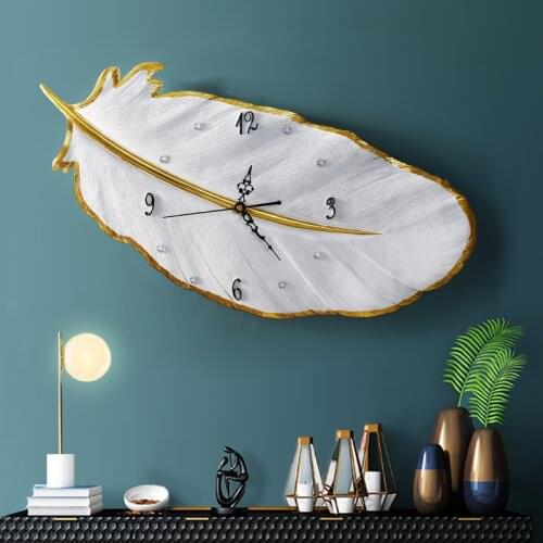 Modern gold painted resin wall clock, home decoration clock
