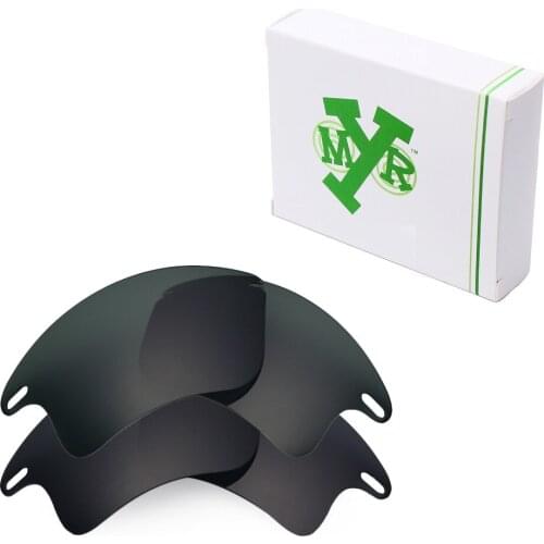 Stealth Black & Grey Green 2 Pairs Mryok POLARIZED Replacement Lenses for Oakley Fast Jacket XL Sunglasses