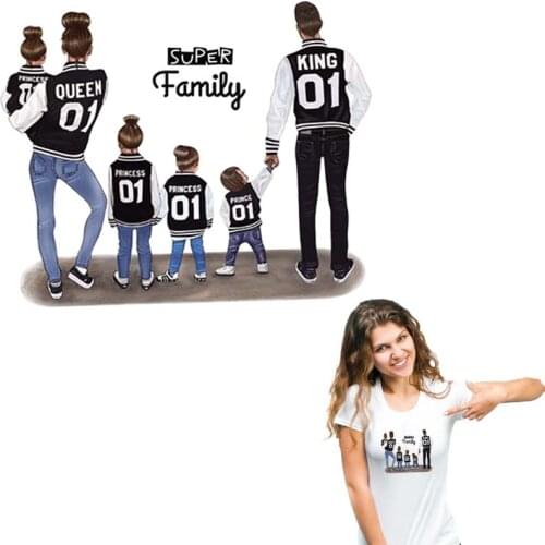 Super Family Transfer Iron-On Iron On Heat Transfer Fashion Clothes Diy Accessory Stickers 3D Sticker Patch