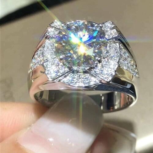 Wedding Bridal Rings for Women Luxury Shining Crystal Finger Ring Silver Color Cubic Zircon Trendy Jewelry Anniversary Gifts