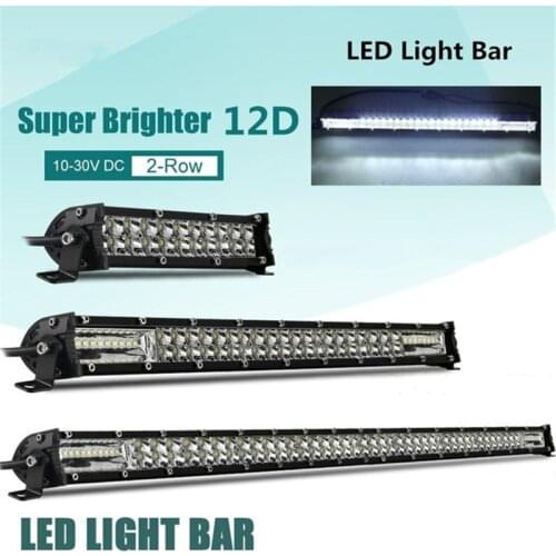 LED Light Bar 8 Inch 15 Inch 20 Inch Double Row 60W 120W 180W Floodlight Suitable for Car SUV Off-Road 4x4 ATVLED Work Lighting
