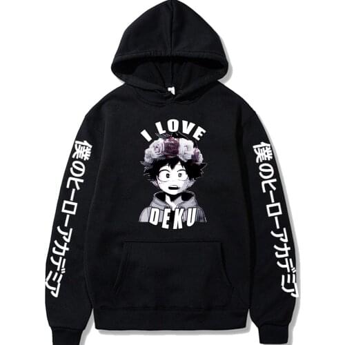 My Hero Academia Deku Hoodie Male Loose Long Sleeve Anime Sweatshirt Men Hoodies