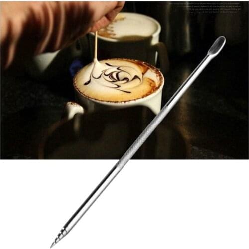 TTLIFE Stainless Steel Coffee Latte Foam Art Pen Needle DIY Cake Desserts Carving Decorating Tools Coffee Carving Pen Coffeeware