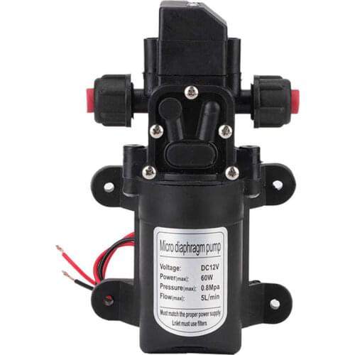DC 12V 60W Water Pump 5L/min High Pressure Washing Spray Automatic Switch 116Psi Self-Priming Caravan Camping Boat Accessories