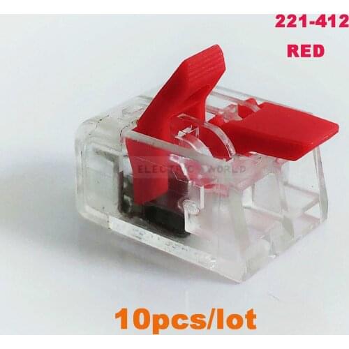 Push in Connector Wire Connectors waterproof connector cable terminals block 221-412 red color Cable Connector plug-in connector