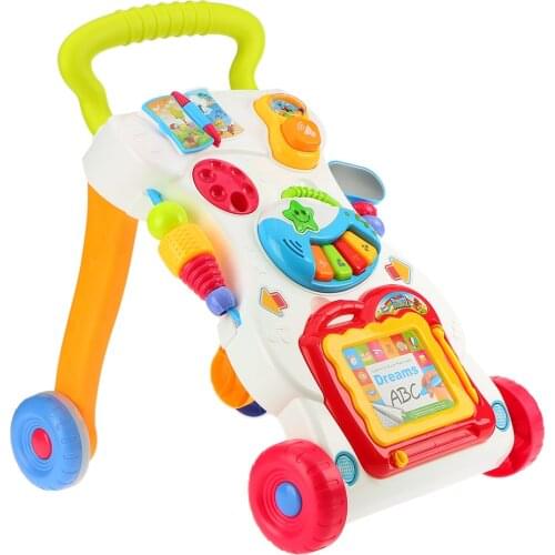 High Quality Baby Walker Multifuctional Toddler Trolley Sit-to-Stand ABS Musical Walker with Adjustable Screw for Toddler