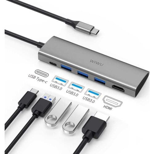 WIWU USB C Hub for MacBook Pro 13 16 2020 2019 2018 Multi-function USB 3.0 PD Power for MacBook Air 13 Type-c to HDMI