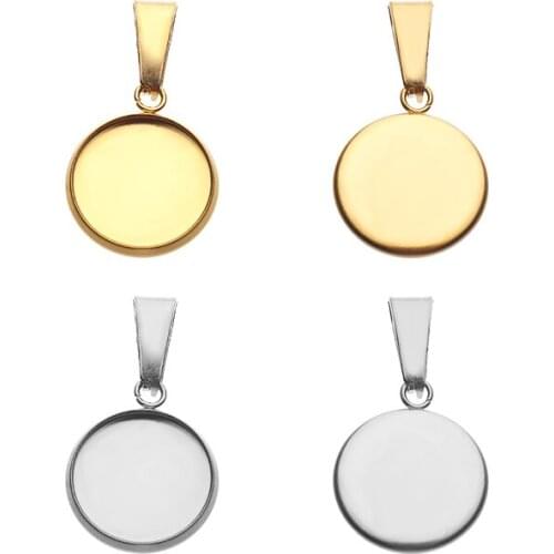 XINYAO 5pcs/lot 12mm 14mm 16mm 18mm 20mm 25mm 30mm Stainless Steel Disc Welding Sling Melon Seed Buckle for DIY Jewelry Findings