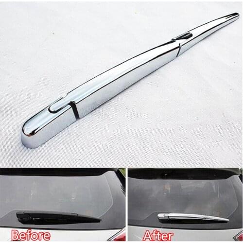 YAQUICKA Chrome ABS Car Exterior Rear Window Rain Wiper Cover Trim Sticker Styling For Nissan Rogue X-Trail 2014 2015