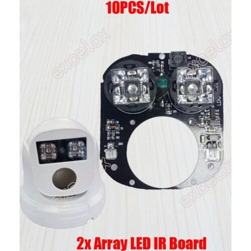 10PCS/Lot 2pcs LED Array IR 42mil PCB Board Infrared Night 850nm DC 12V for CCTV Eyeball Dome Camera Case Casing by Excelax