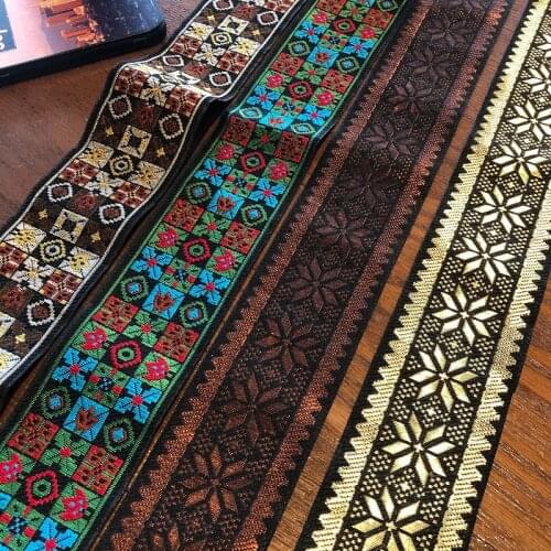 10yards/lots wide 5cm Woven Jacquard Ribbon Trims geometry pattern for curtain and clothing accessory LS-2707