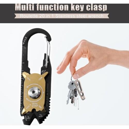 20 in 1 Steel Wrench Screwdriver EDC Keychain Outdoor Portable Small Tools