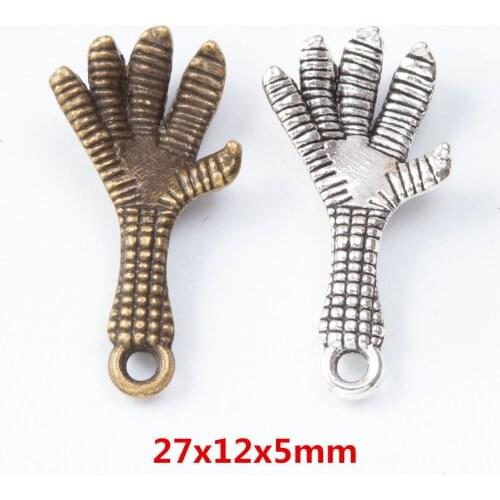 35 pieces of retro metal zinc alloy paw pendant for DIY handmade jewelry necklace making 7578