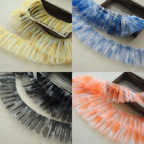 5Meters/lot 10CM Wide 3D Pleated Mesh Lace Ruffle Trim Ribbon DIY Skirts Clothing Cuff Collar Patchwork Sewing Material
