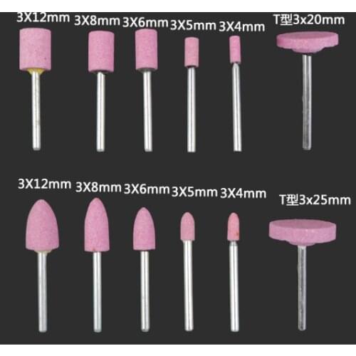 5pcs Red corundum grinding wheel grinding head flint grinding head metal mold Jade polishing electric grinding head