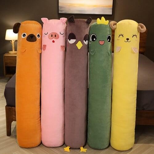 70cm-115cm Funny High Quality Sheep Owl Dog Piggy Dinosaur Plush Long Pillow Soft Stuffed Cartoon Animal Bed Cushion Doll Gifts