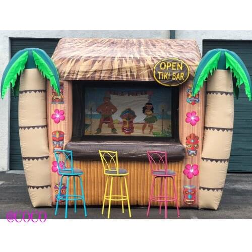 Free air ship to door, 2020 Hot sale inflatable tent Tiki hut bar, customized inflatable snack tent bar inn beach tent
