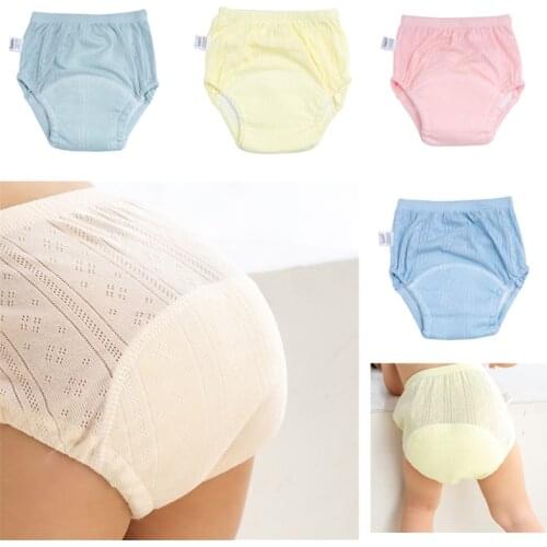 Baby Training Pants Summer Washable Hollow Breathable Diaper Pants Baby Cotton Cloth Diapers Reusable Nappies Infant Pants