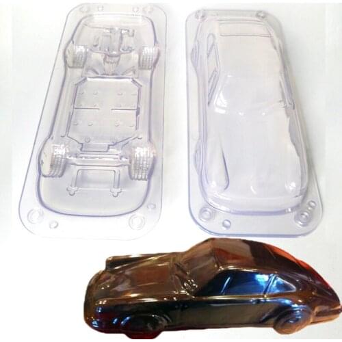 3D Car Shaped Mold Car Maker Baking Mold Polycarbonate Plastic Mould for Chocolate Soap Clay Cake Decorating Tools