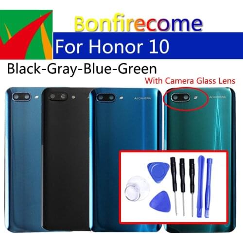 Housing For Huawei Honor 10 COL-AL00 Glass Battery Cover Repair Replace Back Door Rear Case with Camera Lens