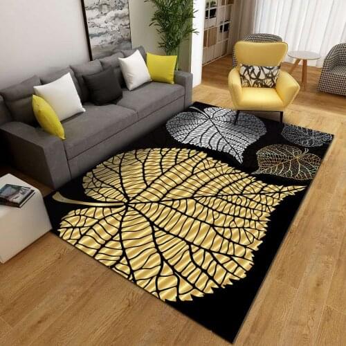 Nordic Carpets For Living Room Modern Leaves 3D Printing Floor Rugs Non-slip Antifouling Mat Wholesale Parlor For Factory Carpet