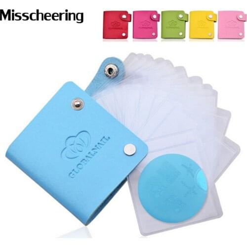 New 24slots Round Leather Nail Art Plate Template Case/Bag/Folder Nail Stamp Stamping Album Storage for Dia 5.5cm Disc