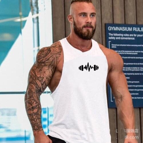 Muscle Dragon print cotton sleeveless shirts tank top men Fitness shirt mens singlet Bodybuilding workout gym vest fitness