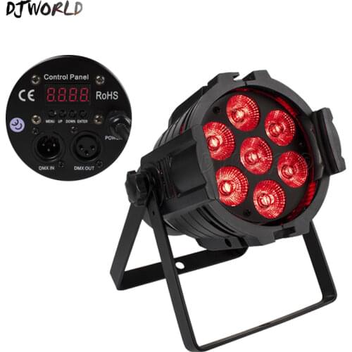 Mini Aluminum Alloy LED Par 7x18W RGBWA+UV Support DMX512 For Disco DJ Professional Party Club Dance Floor Bar