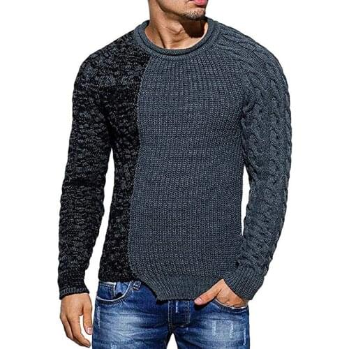 Mens Pullover Sweater Knitted Streetwear Hip Hop Winter Ribbed Color Block Thick Slim Fit Matching Comfort Stylish Male Twisted